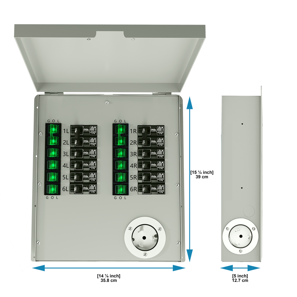 12-Circuit 120/240V 50A Non-Automatic Transfer Switch