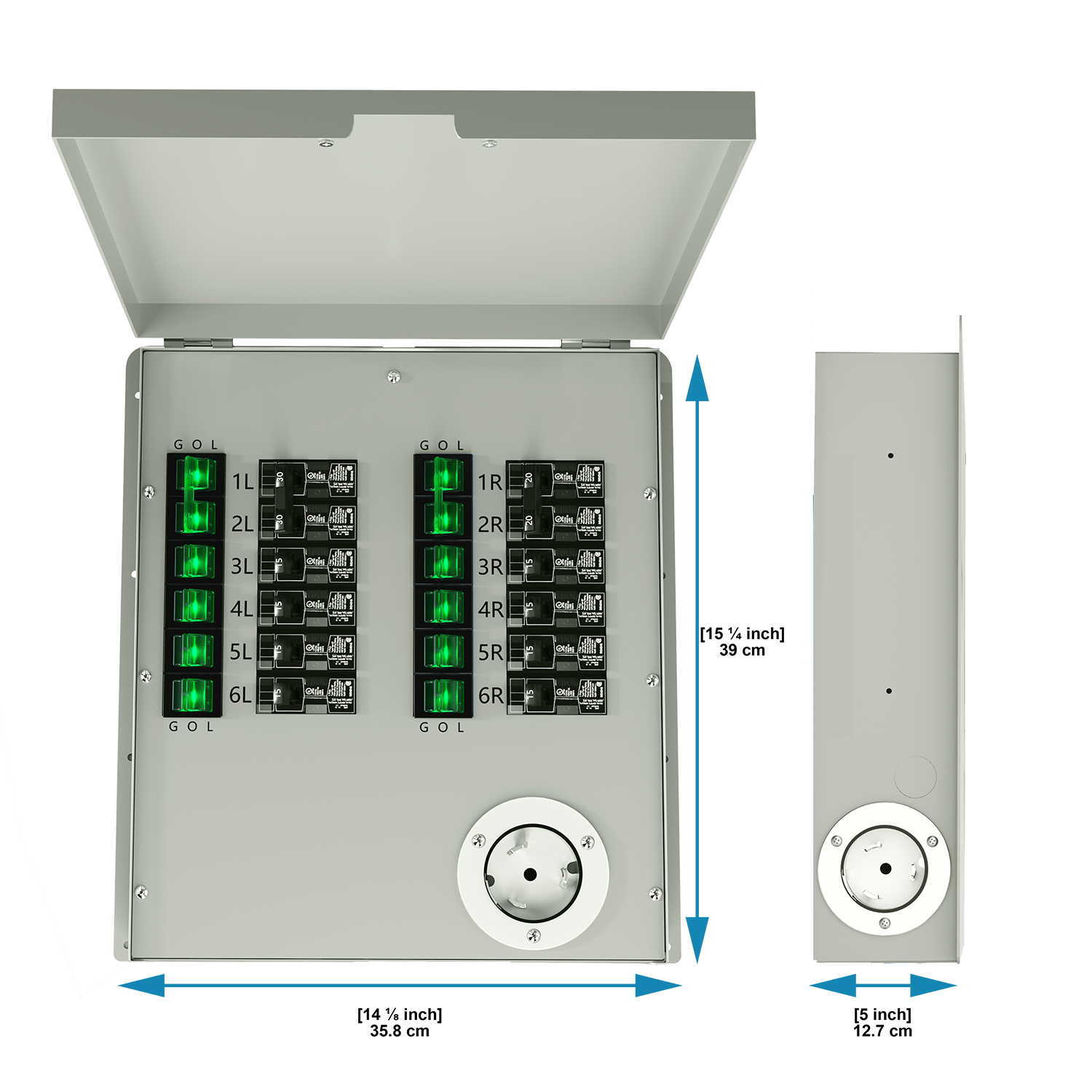 12-Circuit 120/240V 50A Non-Automatic Transfer Switch