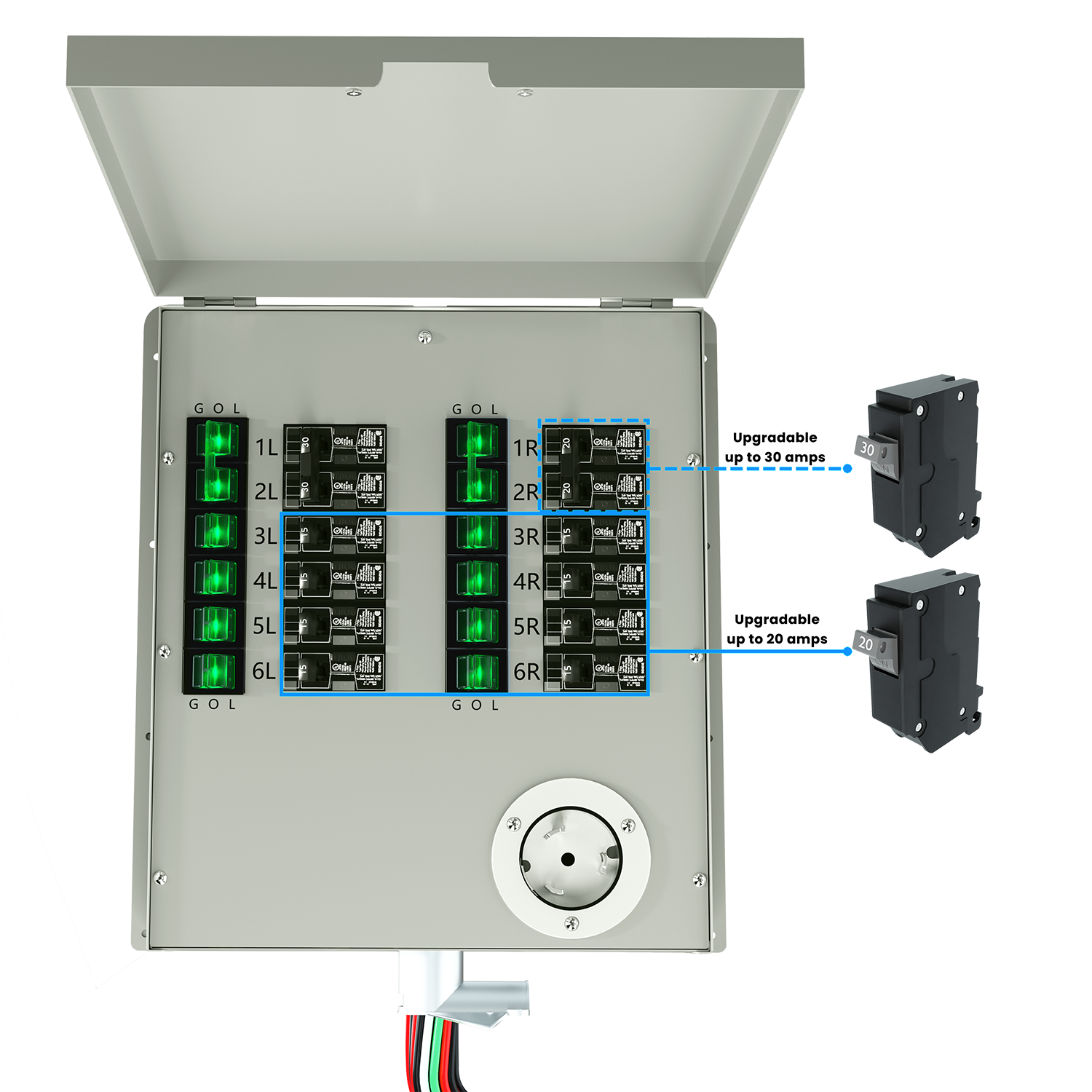 12-Circuit 120/240V 50A Non-Automatic Transfer Switch