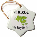 3dRose EvaDane - Funny Quotes - Frog Fully Rely on god - Ornaments (ORN_149833)