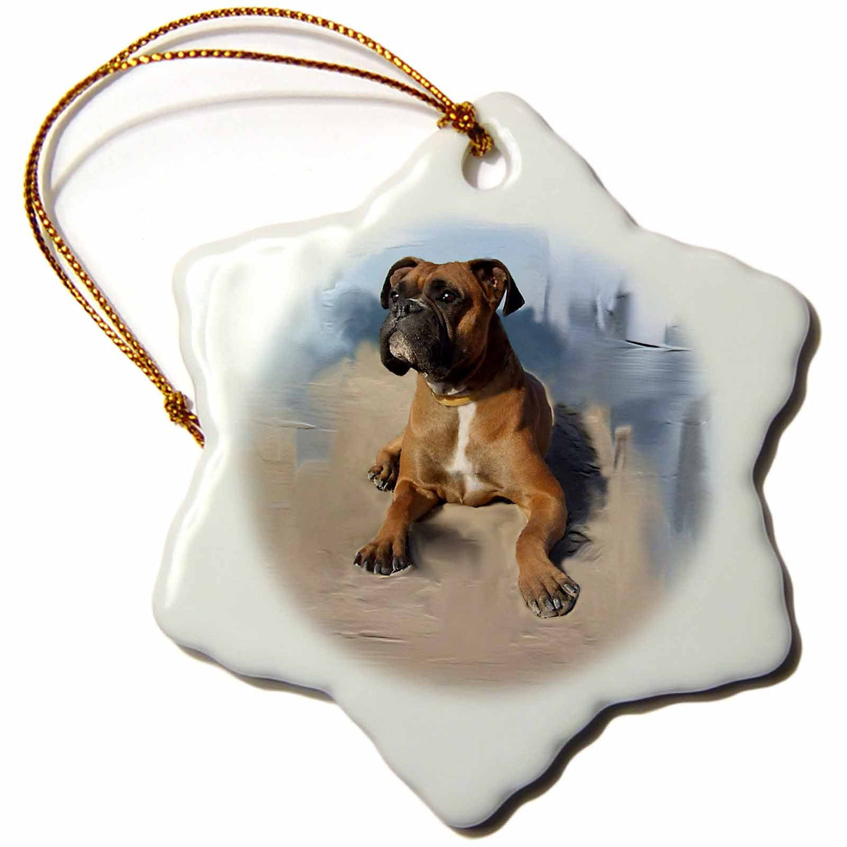 3dRose Dogs Boxer - Brindle Boxer - Ornaments (ORN_4141)