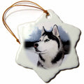 3dRose Dogs Siberian Husky - Siberian Husky - Ornaments