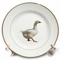 3dRose Taiche - Vector Art - Duck - The Effortless Duck Walking Forward Cut Out - Plates (cp-382573)