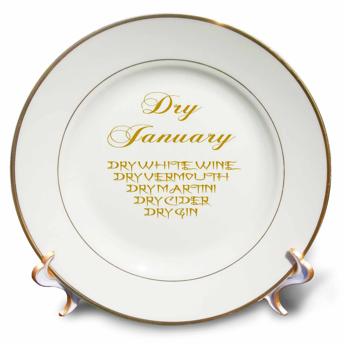 3dRose Allowed Dry Drinks Throughout January Social Drinkers Fun - Plates (cp-382591)