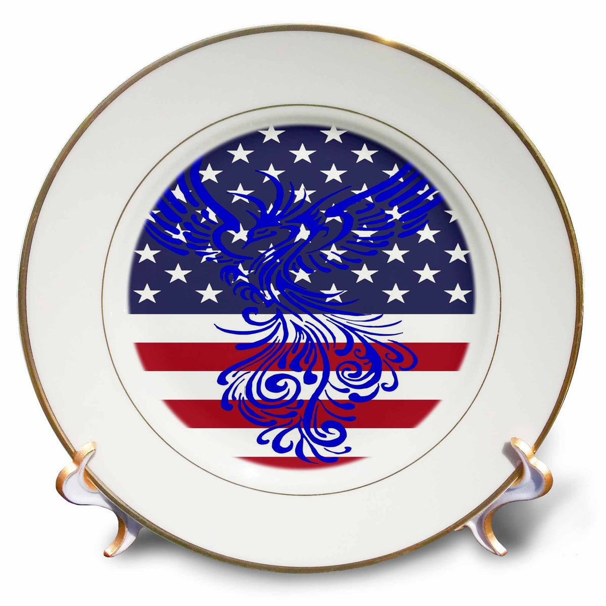 3dRose America is Reborn Pro Democracy Phoenix - Plates (cp-382615)