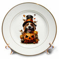 3dRose CR Media - Illustrations - Halloween Beagle dressed as a magic wizard - Plates (cp-382918)
