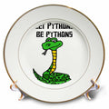 3dRose Cool Funny Cute Python Snake Let Pythons be Pythons Nature Pun - Plates (cp-383858)