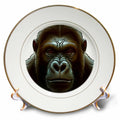 3dRose Ape Mountain Gorilla Fun Face Cut Out - Plates (cp-383992)