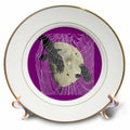 3dRose Halloween Moon Crows And Cobwebs - Plates (cp-384353)
