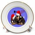 3dRose Holiday Ready Rottweilers A Puppy First Christmas - Plates (cp-384365)