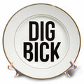 3dRose Word Scramble - DIG BICK BW - Plates (cp-384506)