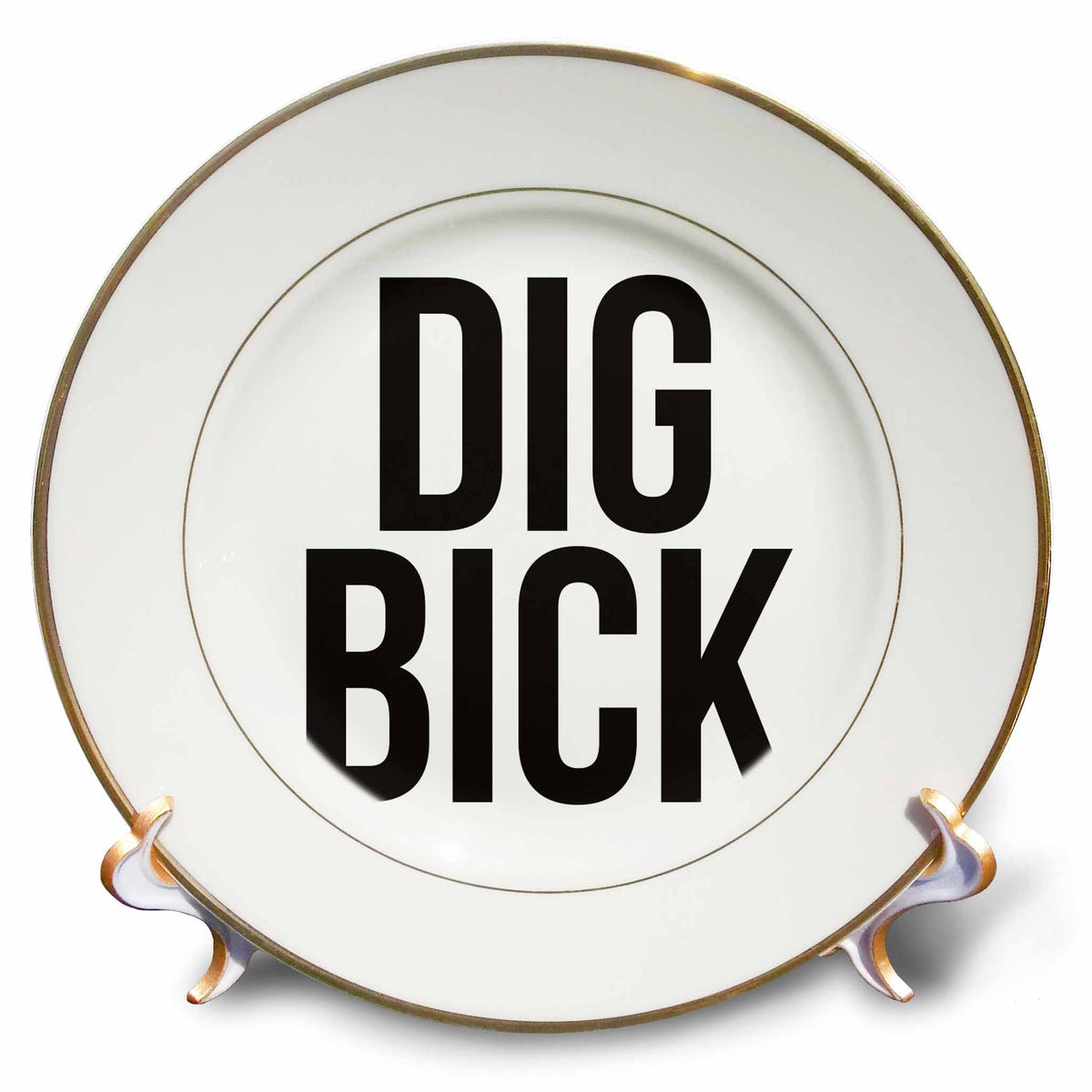 3dRose Word Scramble - DIG BICK BW - Plates (cp-384506)