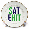 3dRose Word Scramble - SAT EHIT COLOR - Plates (cp-384511)