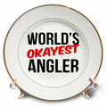 3dRose Worlds Okayest - Worlds Okayest Angler - Plates (cp-384530)