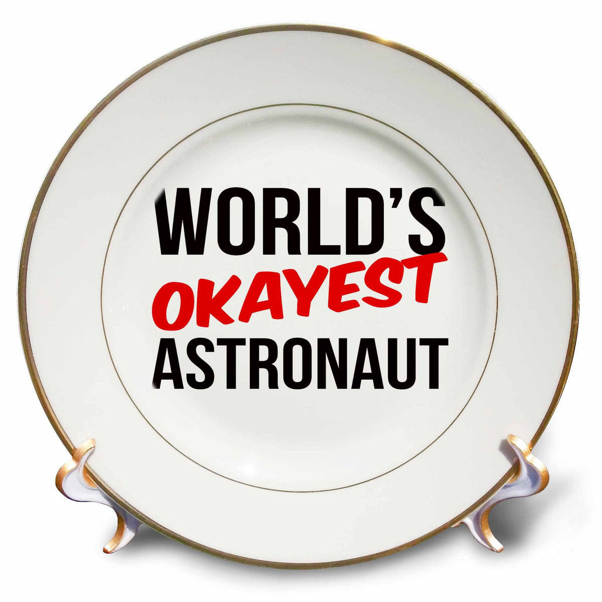 3dRose Worlds Okayest - Worlds Okayest Astronaut - Plates (cp-384533)