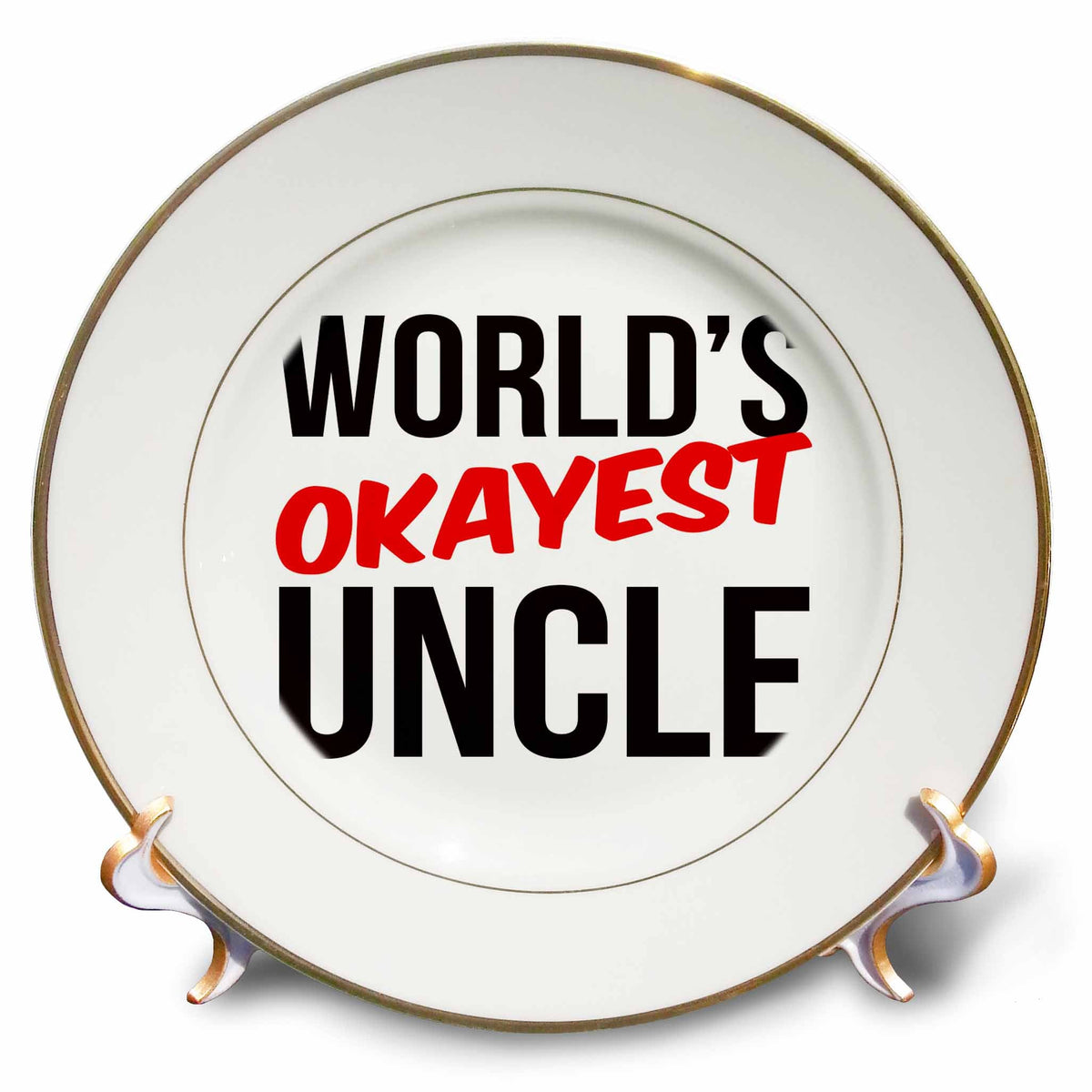 3dRose Worlds Okayest - Worlds Okayest Uncle - Plates (cp-384623)