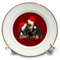 3dRose Holiday Ready Rottweilers A Puppy First Christmas - Plates (cp-384636)
