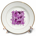 3dRose Dove with Celtic Peace Text in Lilac Tones - Plates (cp-384654)