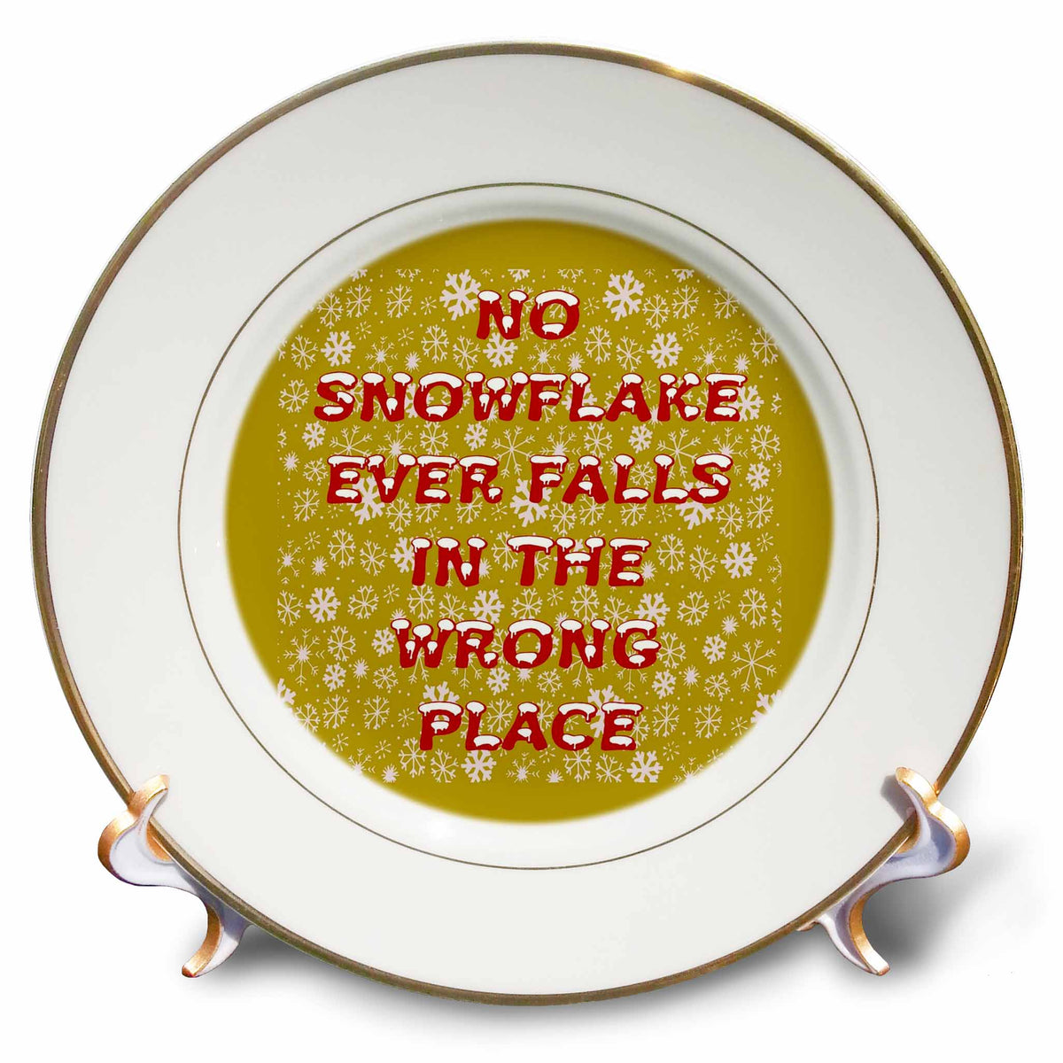 3dRose No Snowflake Ever Falls in The Wrong Place Zen Proverb - Plates (cp-384664)