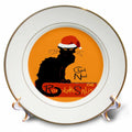 3dRose Le Chat Noel Christmas Parody Distressed Cut Out - Plates (cp-384667)