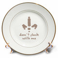 3dRose Dont Pluck With Me Thanksgiving Dinner Design - Plates (cp-384672)