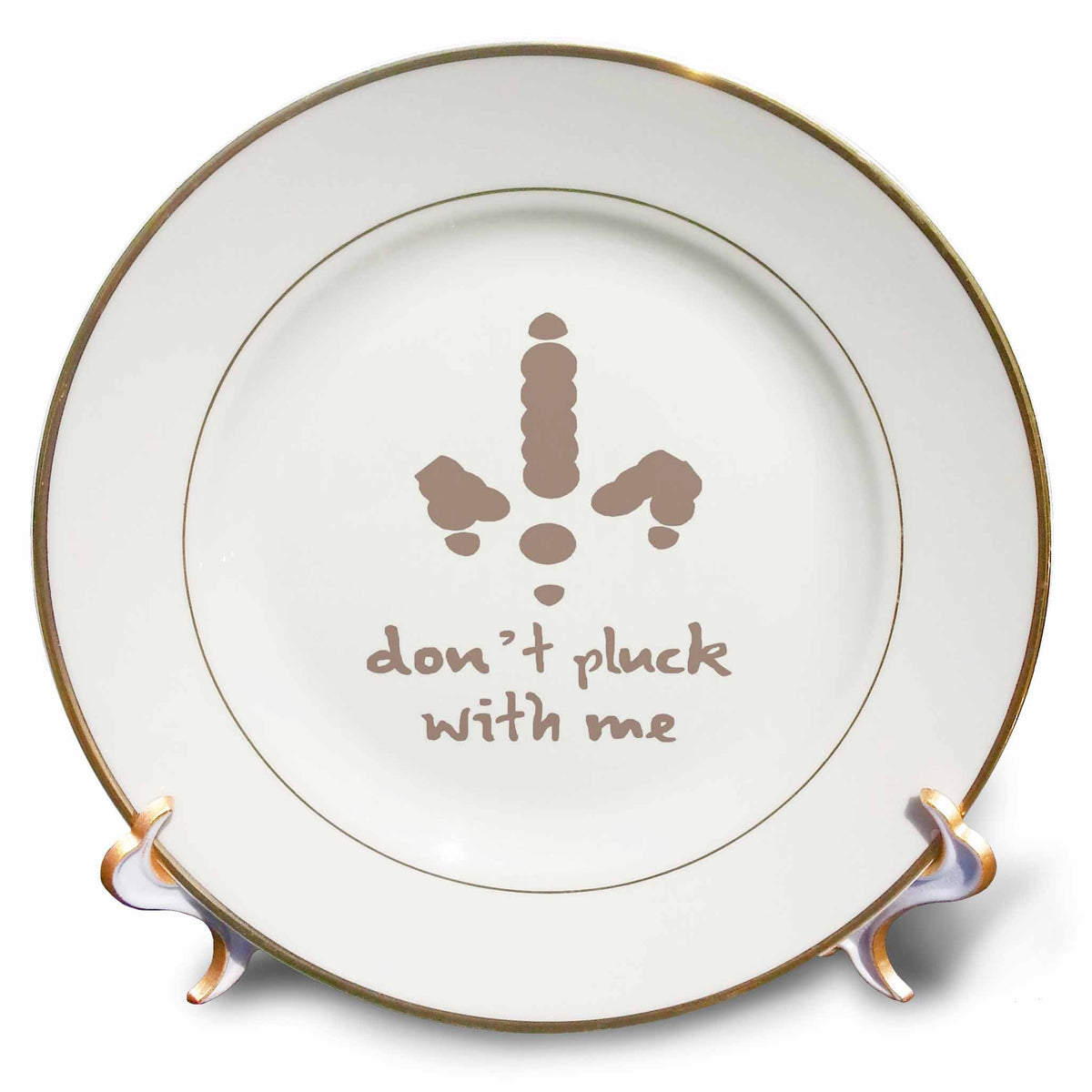3dRose Dont Pluck With Me Thanksgiving Dinner Design - Plates (cp-384672)