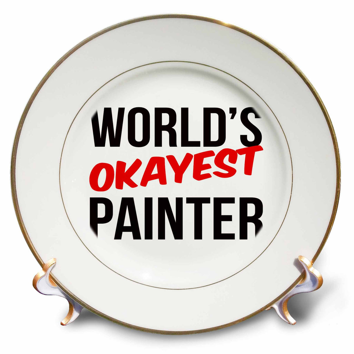 3dRose Worlds Okayest - Worlds Okayest Painter - Plates (cp-384829)