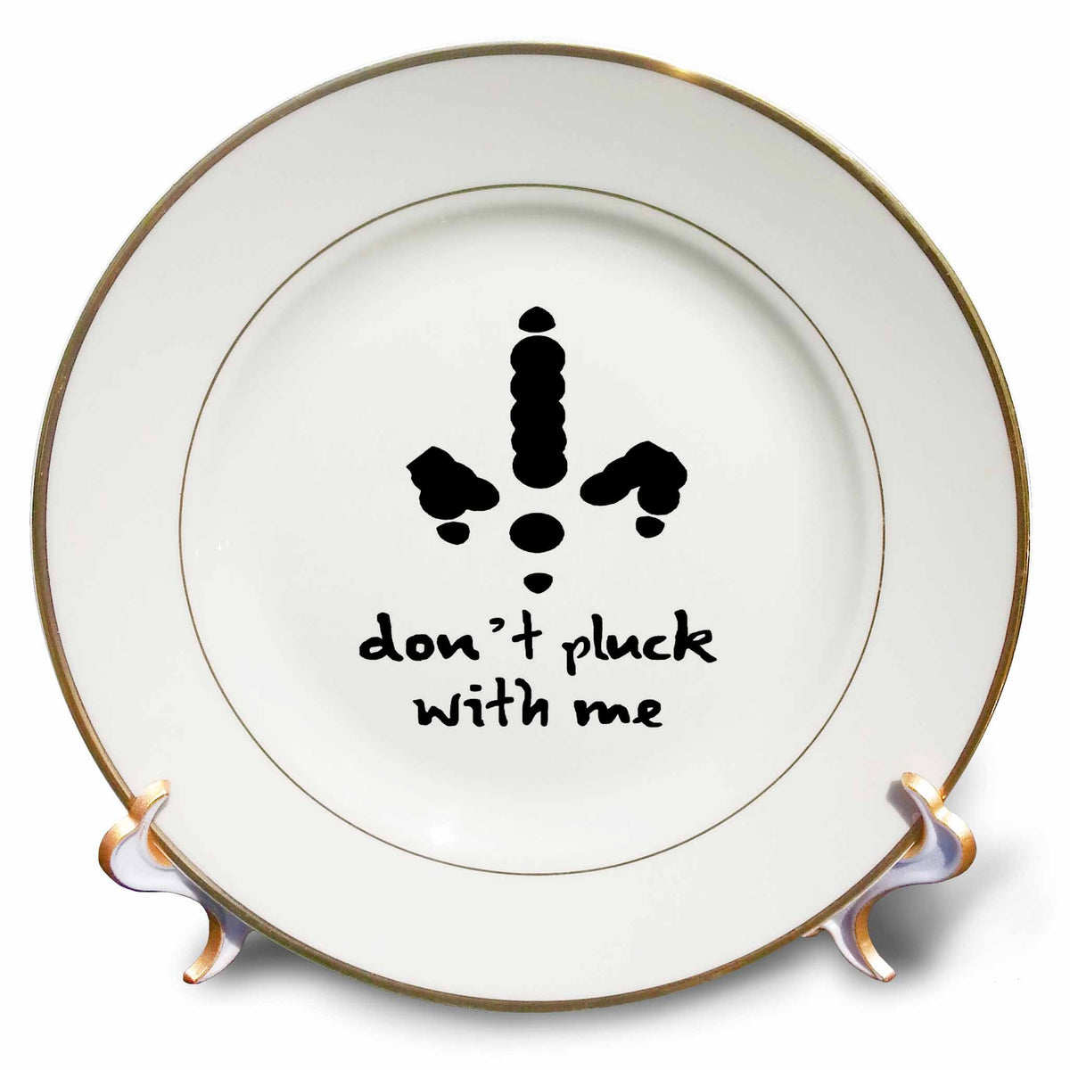 3dRose Dont Pluck With Me Thanksgiving Dinner Design - Plates (cp-384877)