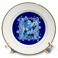 3dRose Dove with Celtic Peace Text in Blue Tones - Plates (cp-384882)