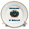 3dRose Serial Grilla Master BBQ Griller Fun Pun - Plates (cp-384890)