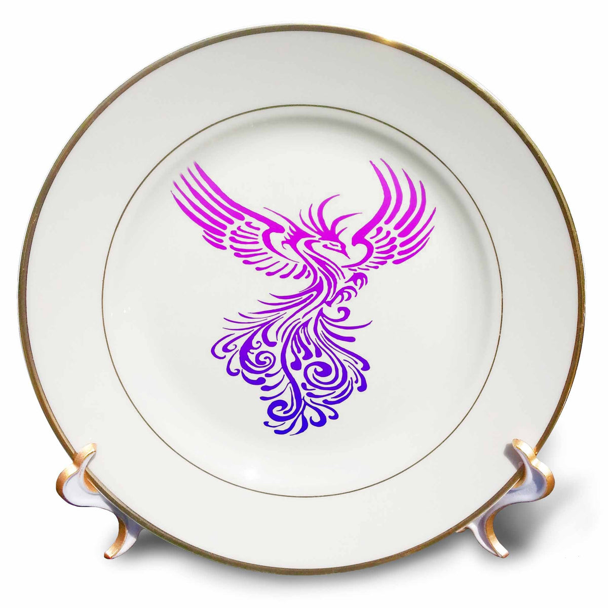 3dRose Rising from The Ashes Artistic Phoenix Pink Through Lilac - Plates (cp-384925)
