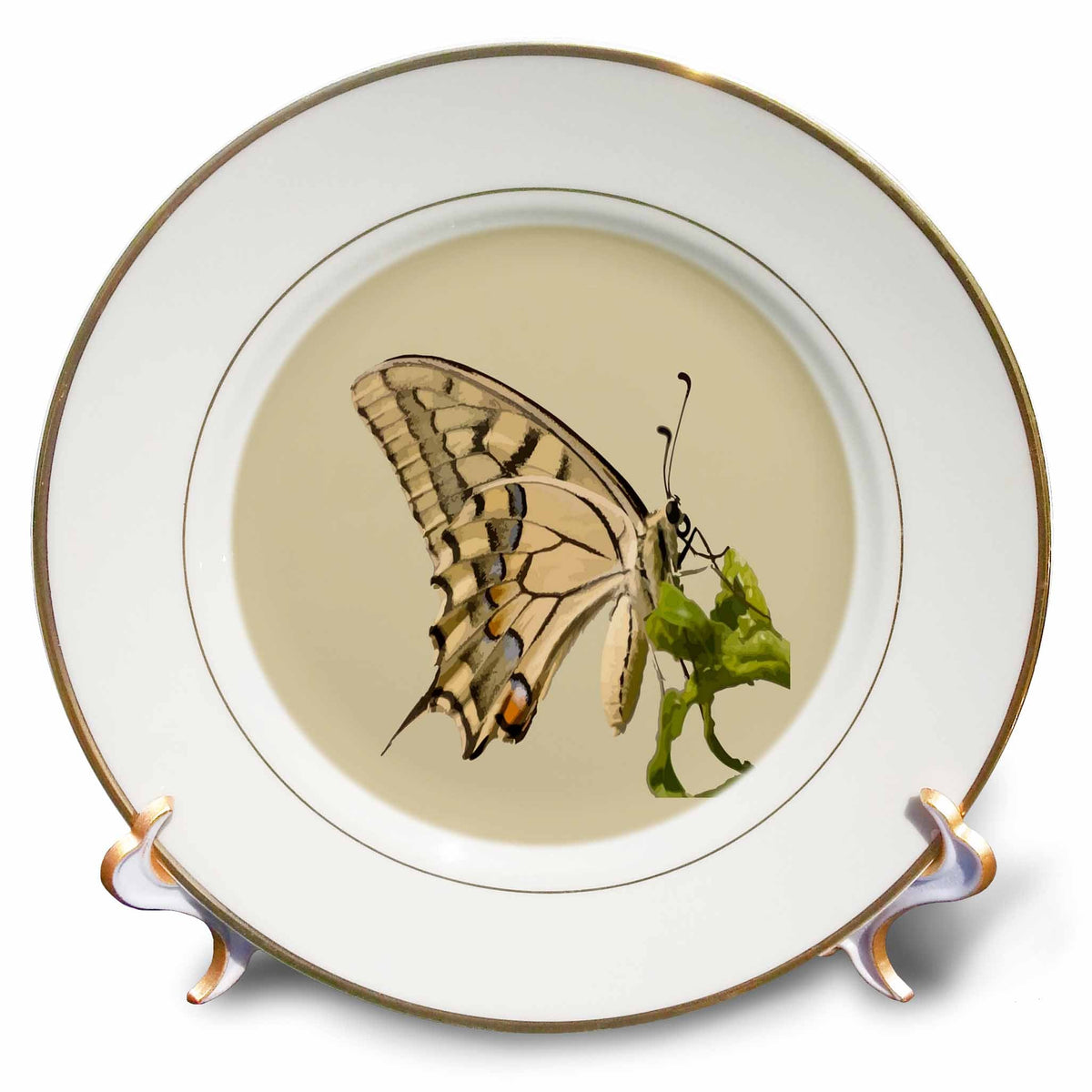 3dRose Taiche - Vector Art - Butterfly - Swallowtail Butterfly Vector Isolated - Plates (cp-385206)