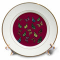 3dRose Colorful and Cute Butterfly Pattern 1 - Plates (cp-385208)