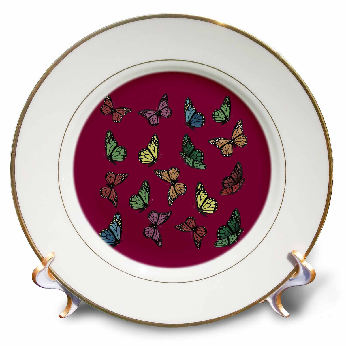 3dRose Colorful and Cute Butterfly Pattern 1 - Plates (cp-385208)