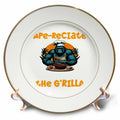 3dRose Appreciate The Grilla Master BBQ Griller Fun Pun - Plates (cp-385223)