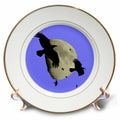 3dRose Crows in Flight Silhouetted Against A Large Moon Vector Art - Plates (cp-385231)