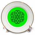 3dRose Taiche - Vector Art - Celtic Knots - Shamrock Celtic Art Knotwork Design - Plates (cp-385253)