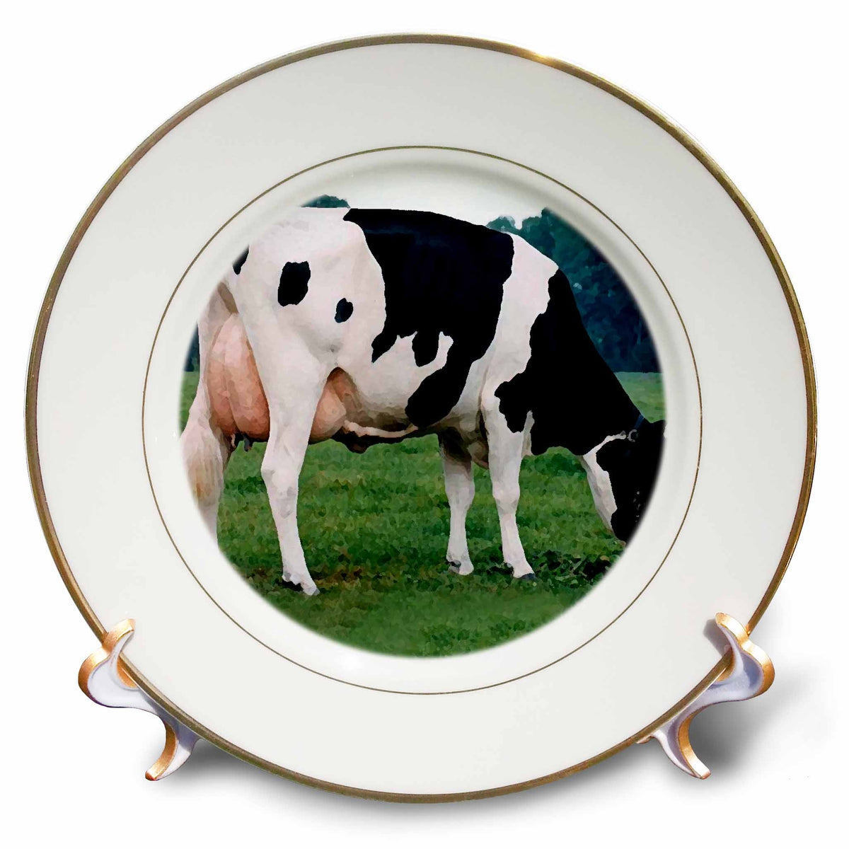 3dRose Farm Animals - Holstein Cow - Plates (cp_623)