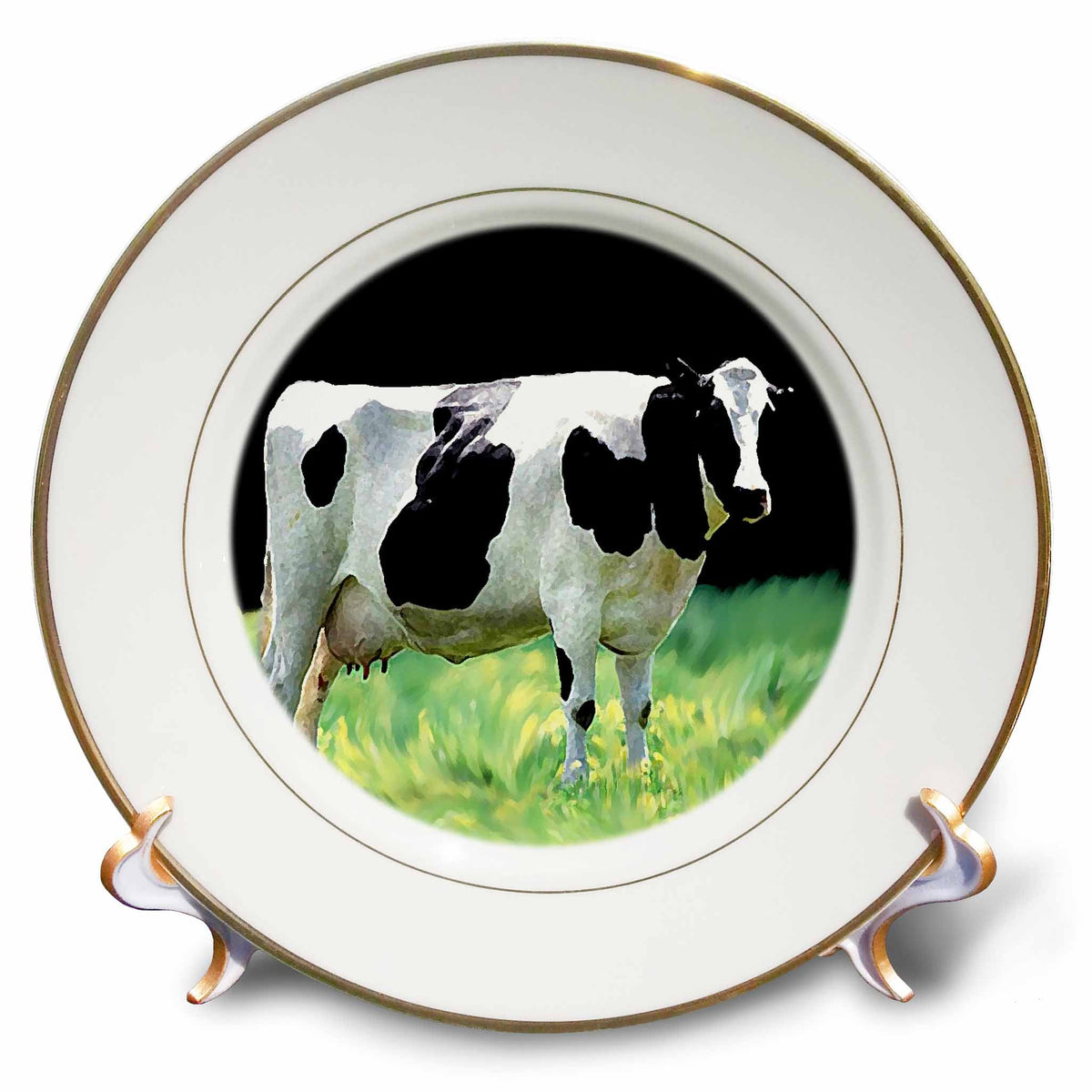 3dRose Farm Animals - Holstein Cow - Plates (cp_624)