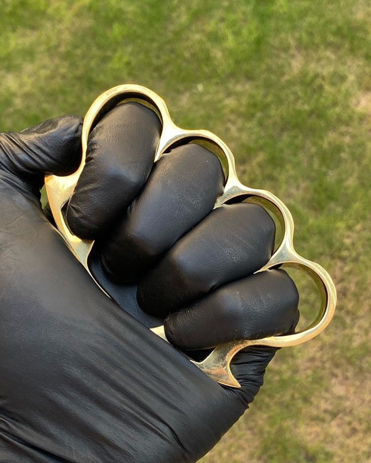 Custom Brass Knuckles – Pure Brass Self-Defense & Everyday Carry with Leather Case