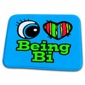 3dRose Bright Eye Heart I Love Being Bi - Dish Drying Mats (ddm-105821)