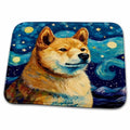 Dish Drying Mat - Shia Inu portrait in Post-Impressionism style CR Media - Illustrations