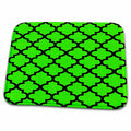 Dish Drying Mat - Quatrefoil Pattern In Black Outline On Lime Green Digital Art - Quatrefoil Pattern