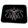 Dish Drying Mat - Lesbian Lovers Harmony Together Vector White Tattoo Art Line Drawing - Lesbian Relationship