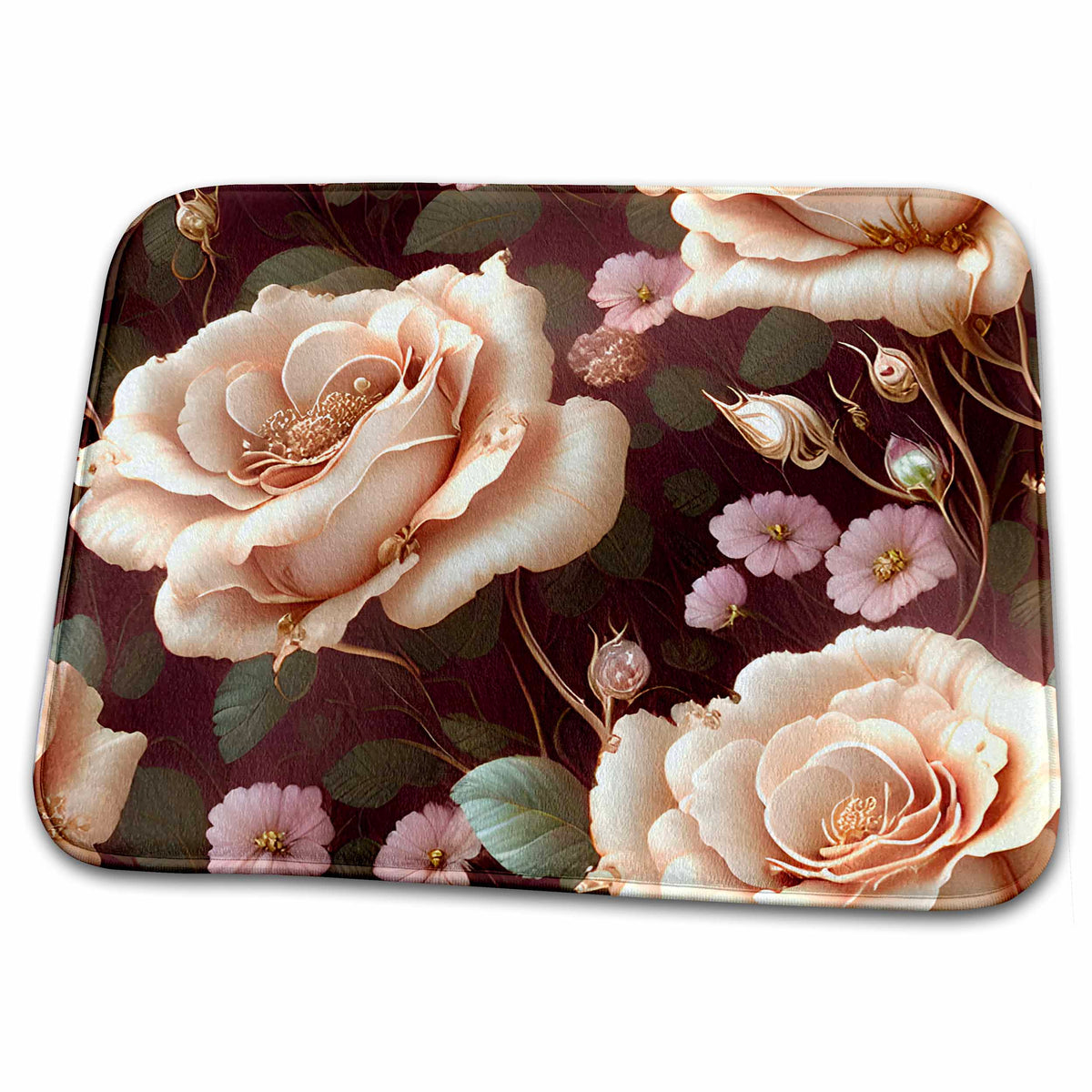 Dish Drying Mat - Elegant Soft Pink Roses Background Backgrounds - Anne Marie Baugh
