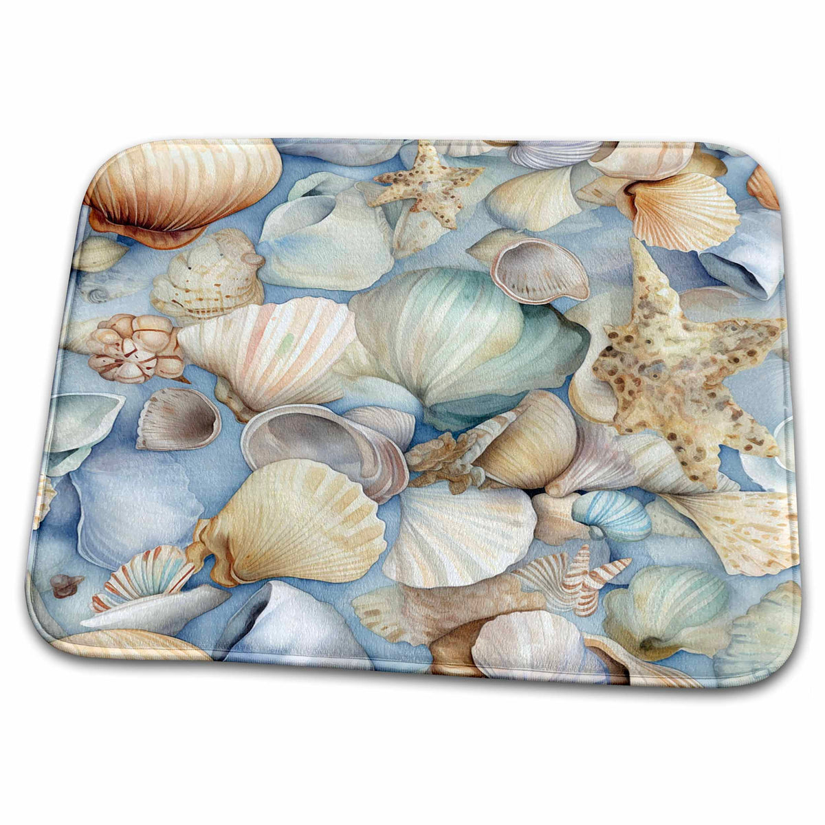 Dish Drying Mat - Pretty Pastel Seashell Background Backgrounds - Anne Marie Baugh