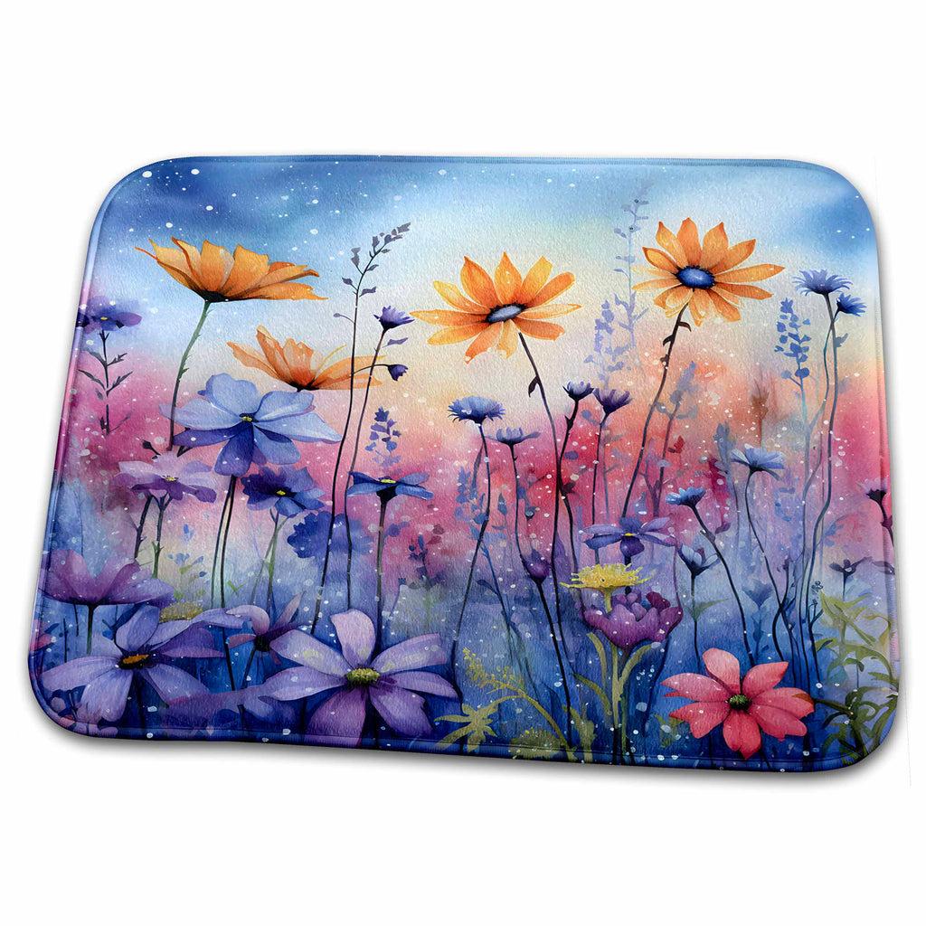Dish Drying Mat - Pretty Firefly Floral Background Backgrounds - Anne Marie Baugh