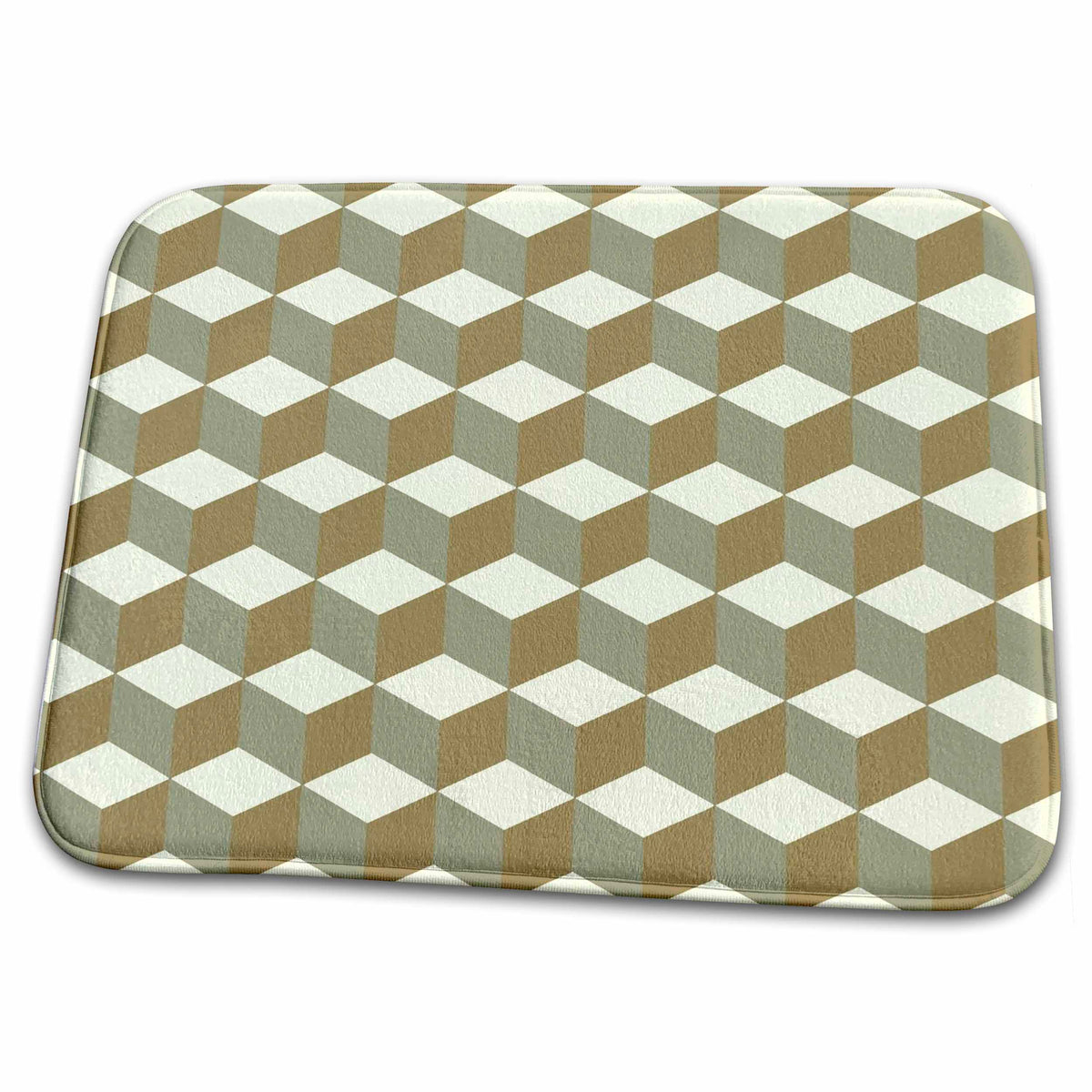 Dish Drying Mat - Diamond Repeating Pattern In Dark Grey Light Gray Gray and Greige Digital Art - Honeycomb Pattern
