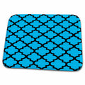 Dish Drying Mat - Quatrefoil Pattern In Black Outline On Blue Digital Art - Quatrefoil Pattern
