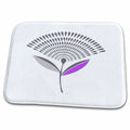 Dish Drying Mat - Mid Century Modern Dandelion Seed Head In Lilac Vector Art - Dandelion Seed Head